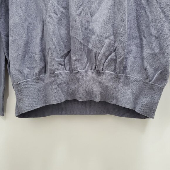 J. Crew Men's Slate Gray 100% Cotton Knit Crew Neck Banded Preppy Sweater Size L - Picture 3 of 7